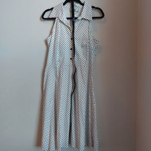 d By Ltd Black and White Polka Dot Summer Dress Size 14